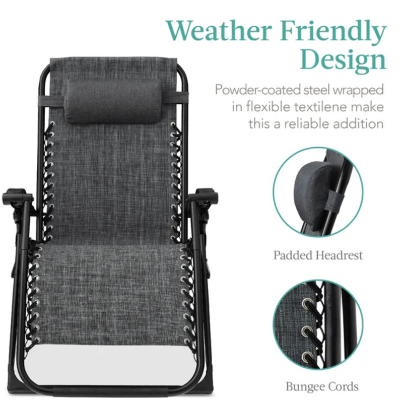 Oversized Zero Gravity Chair, Fossil Gray