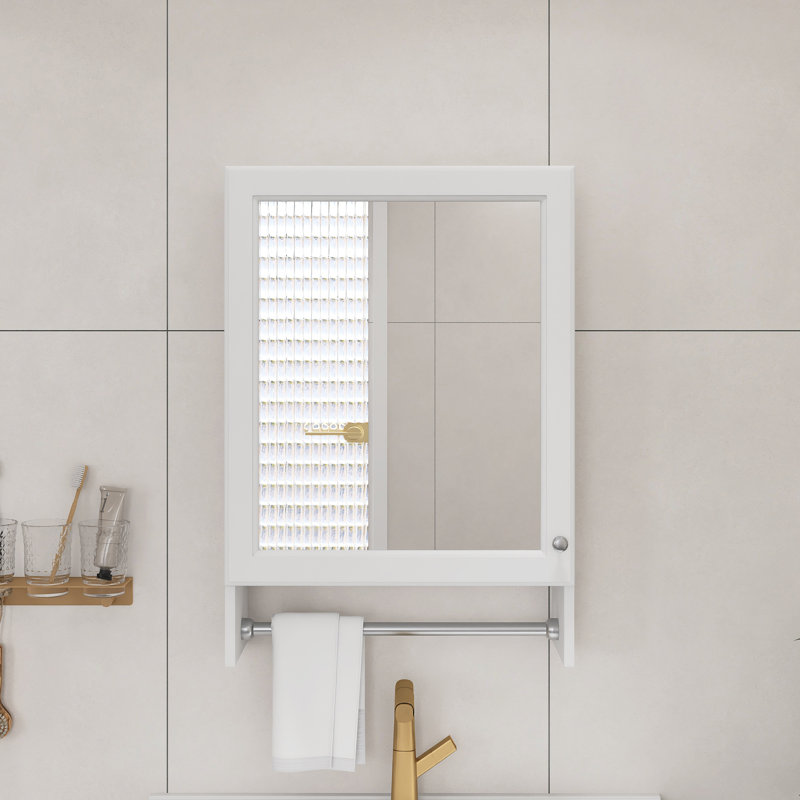 Armoire à pharmacie murale blanche 20 po, armoire de toilette 3 en 1, avec tablette réglable et porte à fermeture douce, miroir haute définition