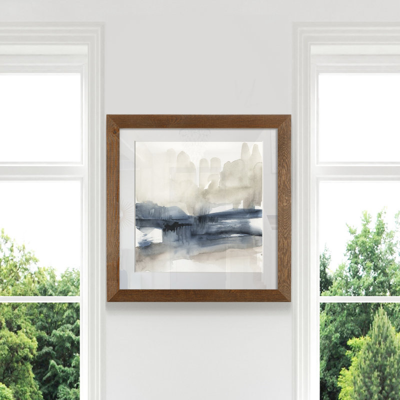 Fog on the horizon III-reproduction d’art sur papier encadrée, H 21 po x l 21 po x P 1 po, Cadre en érable