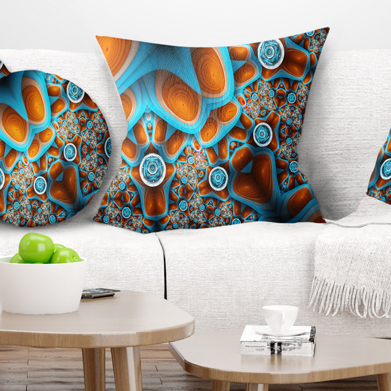 Formes de vie extraterrestres brunes - Coussin imprimé floral, 18 po x 18 po, Coussin décoratif