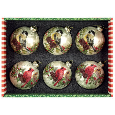Cardinal Chickadee Ornament, 4 Inches