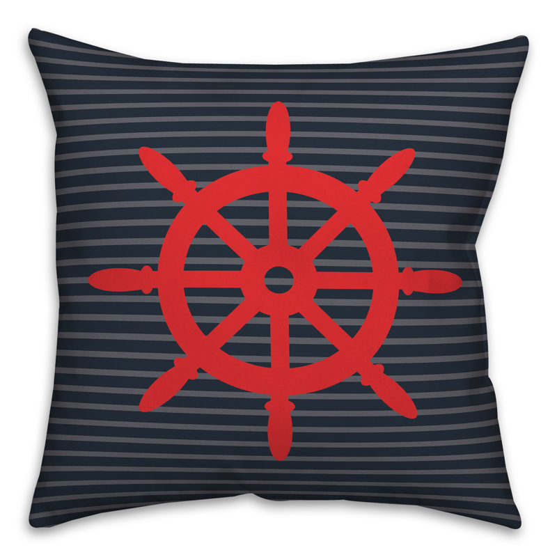  Coussin Nautical Wheel, 18 po x 18 po, Pas de bourre