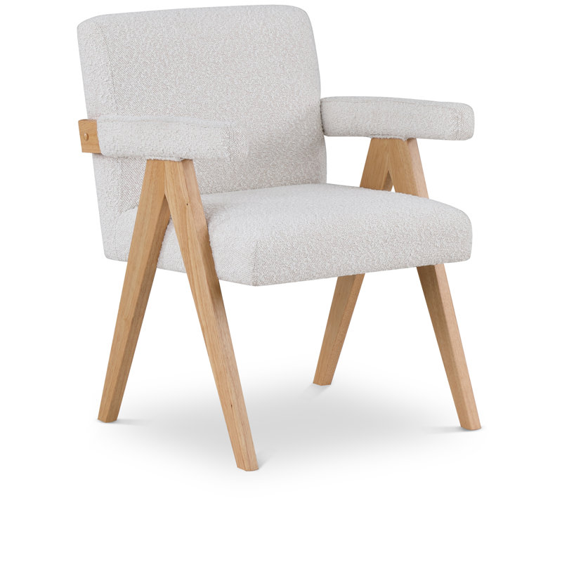 Fauteuil d'appoint en tissu l 24,5 po Lilabeth, Tissu crème bouclé