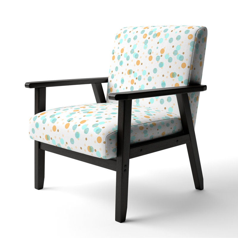 Fauteuil d'appoint rembourré à motif abstrait doré et blanc