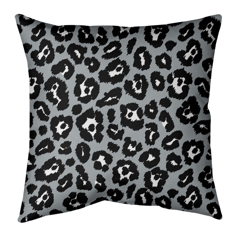 Housse de coussin carrée, Argent, Croisé en coton, 14 po x 14 po