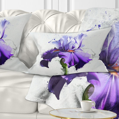 Coussin lombaire floral à motif aquarelle