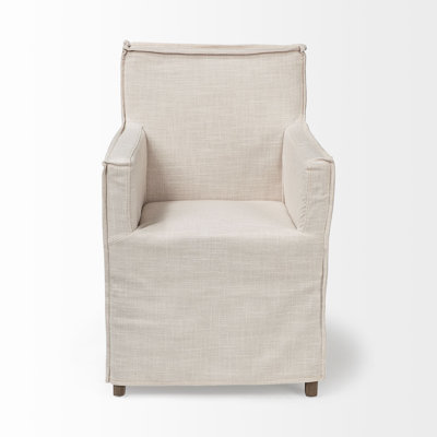 Chaise avec accoudoirs en lin Rosanella
