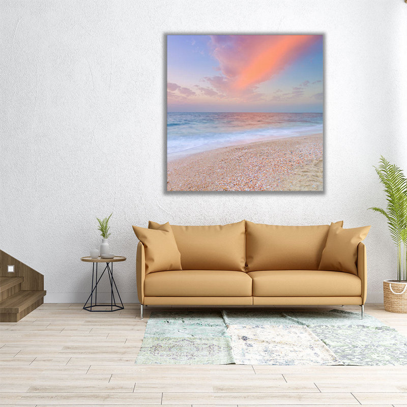 Beach Sunset - Canvas Print Wall Art, 12" H x 12" W
