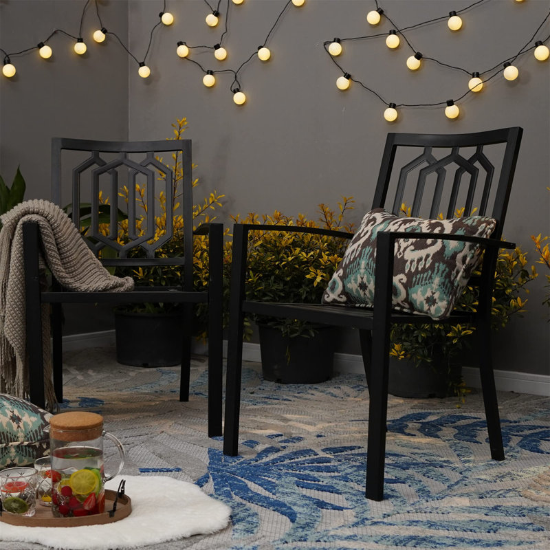 Laprade Stacking Patio Dining Dining Chair with Cushion