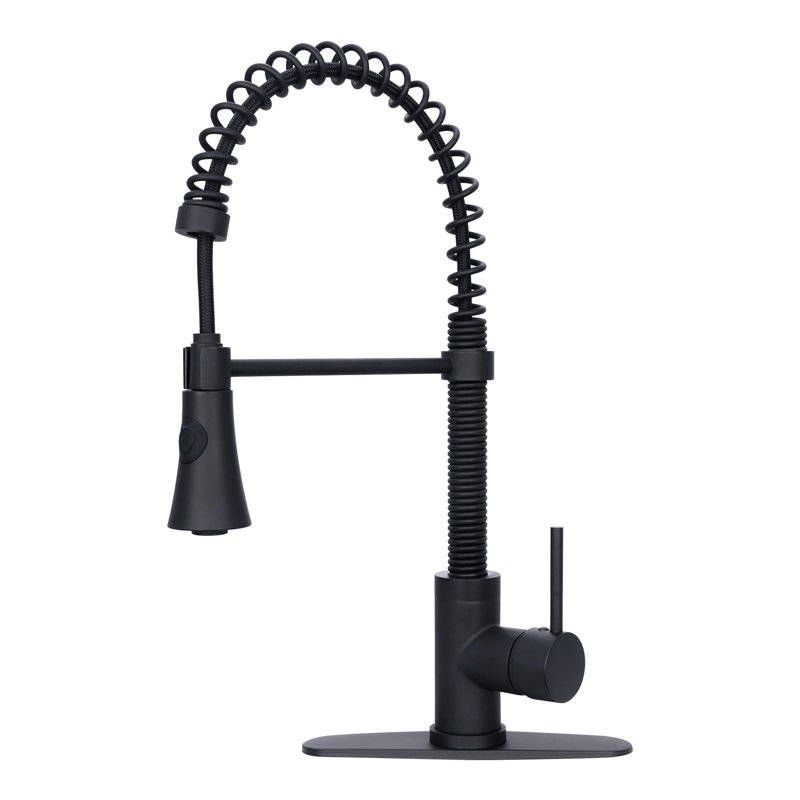 Akicon Pull Down Kitchen Faucet, Matte Black