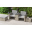 Outsunny 5 Piece Rattan Garden Furniture Set Nesting 2 Footstools Grey