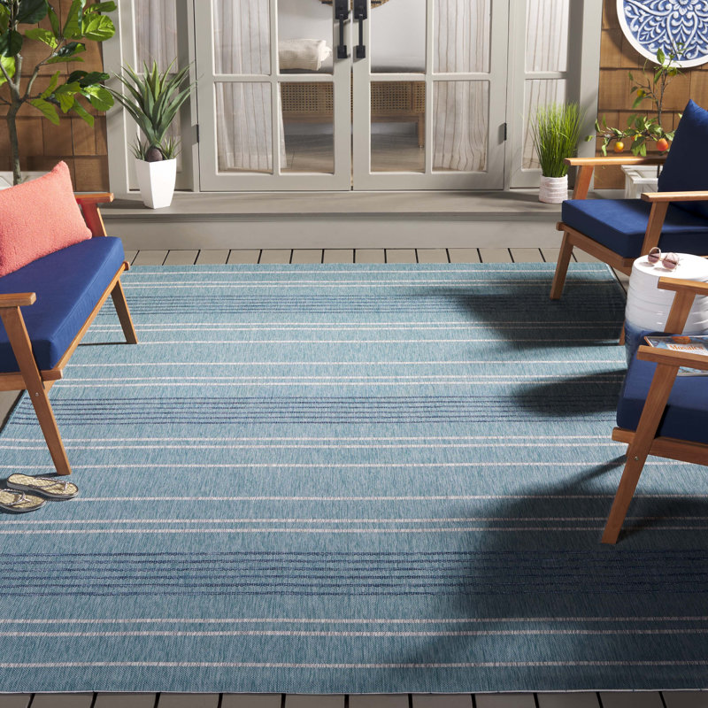 Aalia Performance Striped Indoor/Outdoor Area Rug, Rectangle 8' x 11'