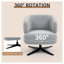 Fauteuil d'appoint pivotant moderne pour le salon et la chambre à coucher, gris antique-1146936776-1146936775