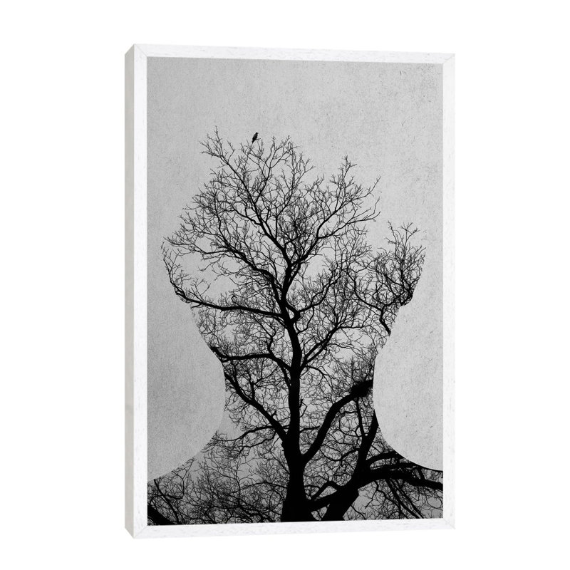 Tree Of Life by Andreas Lie - Print on Canvas, 101.6 cm H x 66.04 cm W, White Floater Framed
