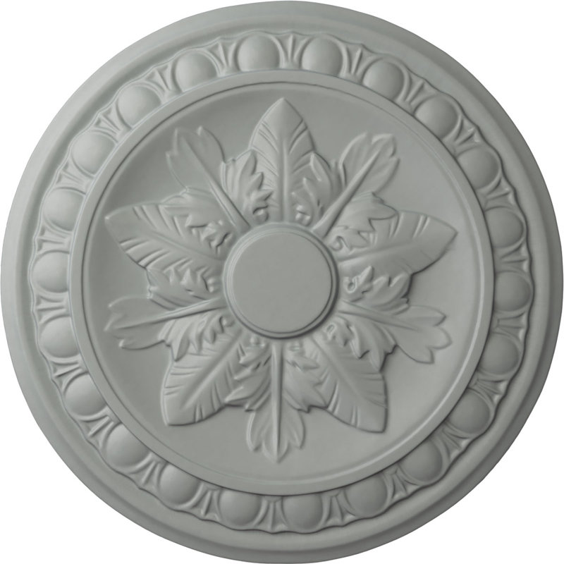 Médaillon de plafond Endurathane Wigan, DE 16 po x P 2 1/4 po, fini or éclair peint à la main, Avec un couche d'aprêt