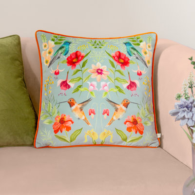 Floral Blue Square Throw Cushion