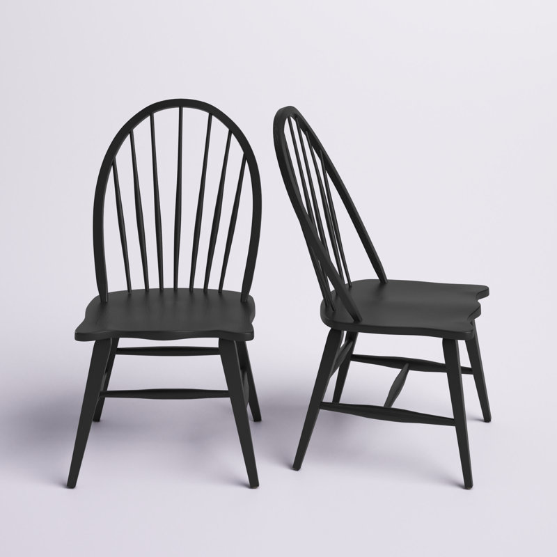 Hendry Hahira Windsor Back Side Chair, Noir