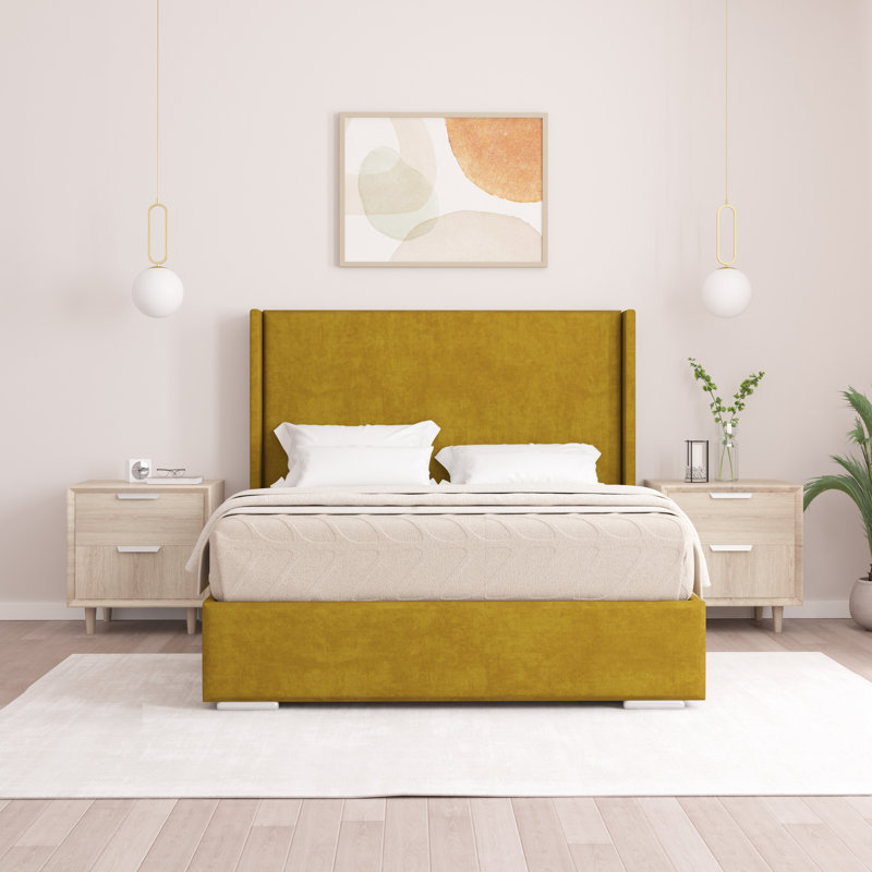 Chelby Upholstered Bed, Kingsize (5'), Turmeric