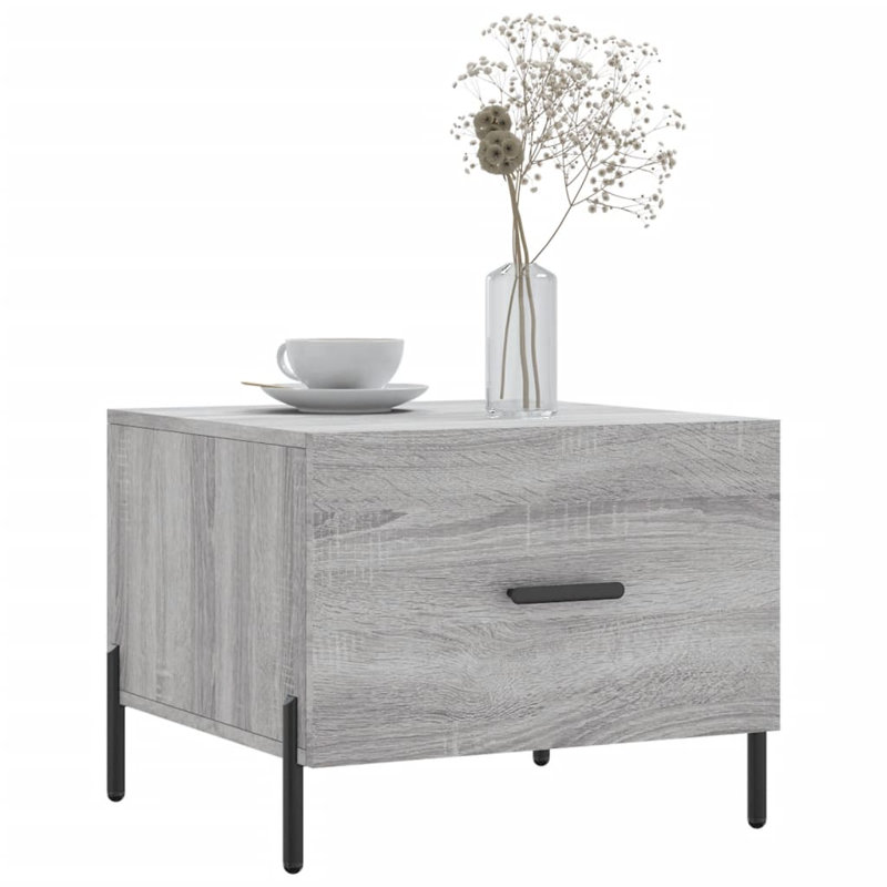 Four Leg Coffee Table with Storage, grey sonoma