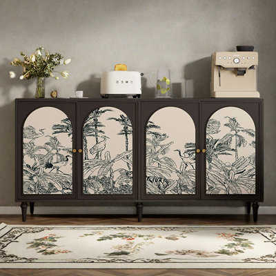 Multi-functional and simple four-door sideboard