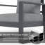 127cm Wide Metal Loveseat with Cushions-1118790578