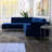 Noam Velvet L-Shaped Sectional-1294854018-1294854019