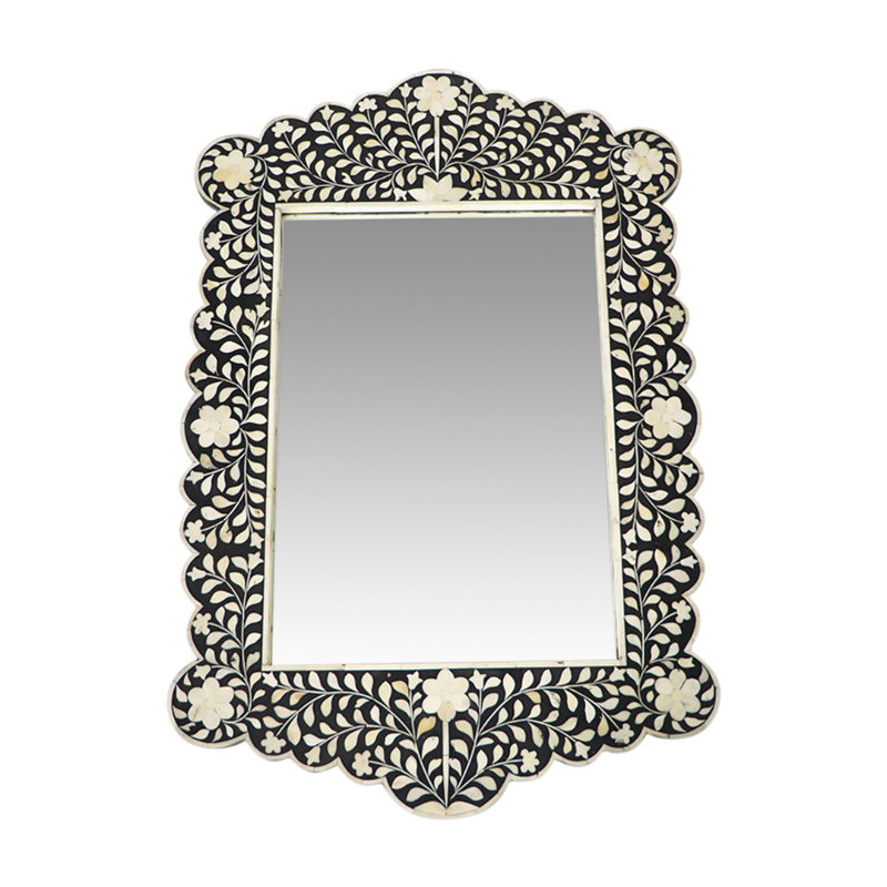 Miroir d'appoint mural Bone, Noir