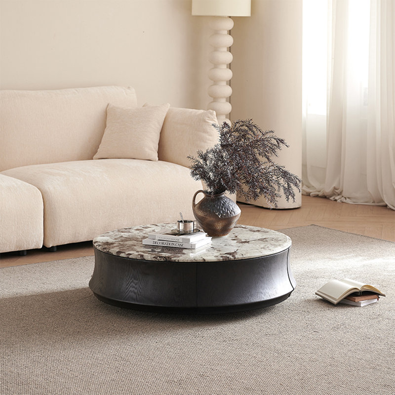 Table basse ronde moderne en marbre