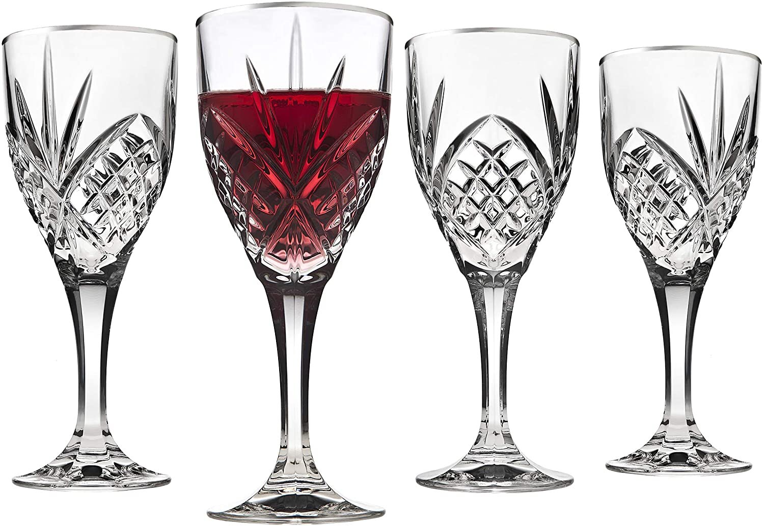 Buy the Crystal Wine Glasses Assorted 5pc Lot