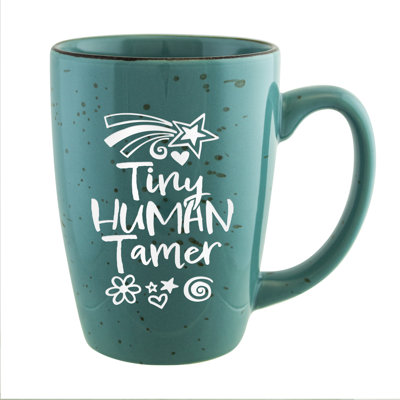 Tiny Human Tamer Sand Etched Ceramic Coffee Mug, 16oz