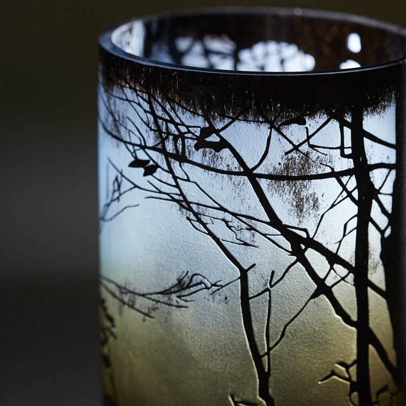 Miombo Handmade Glass Table Vase, 9" H x 6" W x 6" D