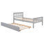 Lit simple avec lit gigogne, cadre de lit plateforme avec tête et pied de lit, pour un petit espace de vie dans la chambre à coucher, aucun sommier nécessaire-1913142725