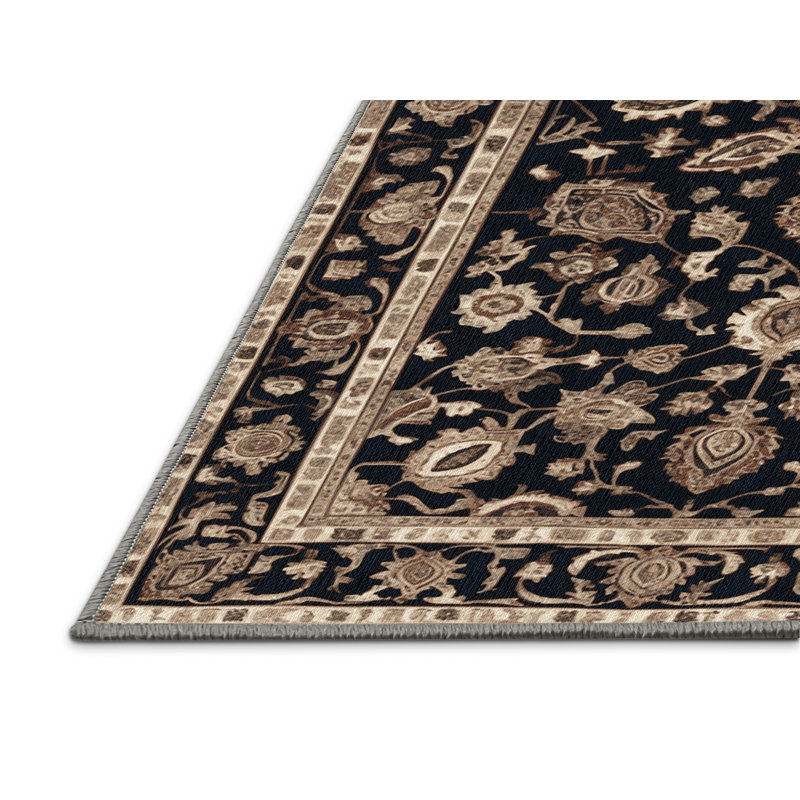 Tapis persan gris lavable à la machine, Rectangle 7 pi x 10 pi