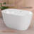 47 In. W × 27.5 In. D × 23.2 In. H Glosses White Freestanding Bathtub Floor Installation Acrylic Multi-Layer Materials Construction With Drain And Overflow