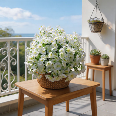 Artificial Flower Artificial Petunia Flowers Faux Bouquet For Outdoor Decor