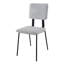 Chaise d'appoint de salle à manger Glaucus Grey avec pieds en métal (ensemble de 2)