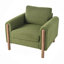 Fauteuil d'appoint surdimensionné, fauteuil de salon rembourré avec pieds en noyer et main courante incurvée-2102615621