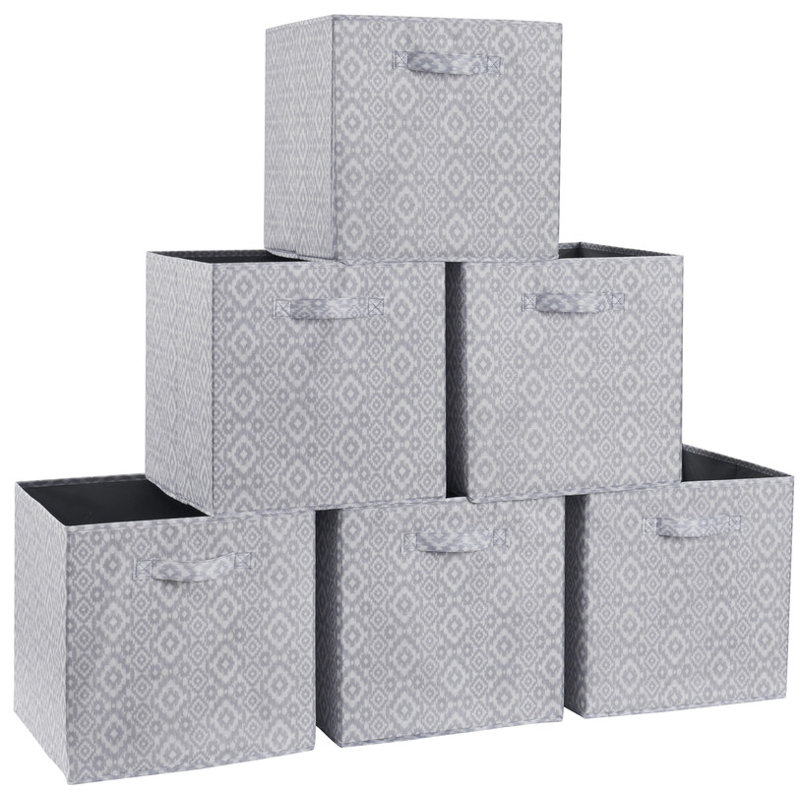 Foldable Storage Fabric Cardboard Bin Set