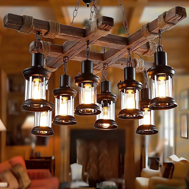 Emerfield 8 - Light Dimmable Classic / Traditional Wooden Chandelier