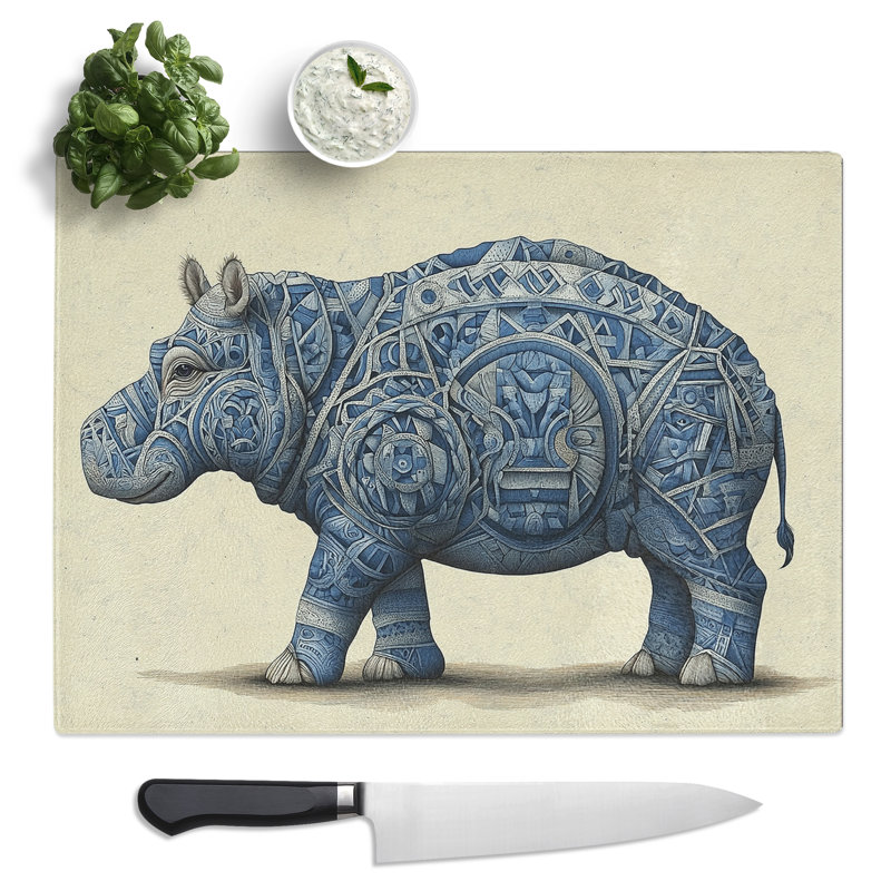 A Hippo  Glass Chopping Board