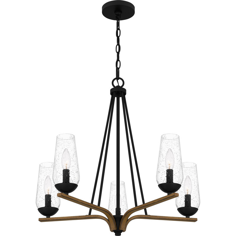 Aaryona 5-Light Matte Black Chandelier