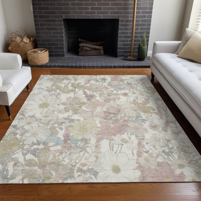Tapis ivoire intérieur / extérieur lavable à la machine Claudian ACN1508