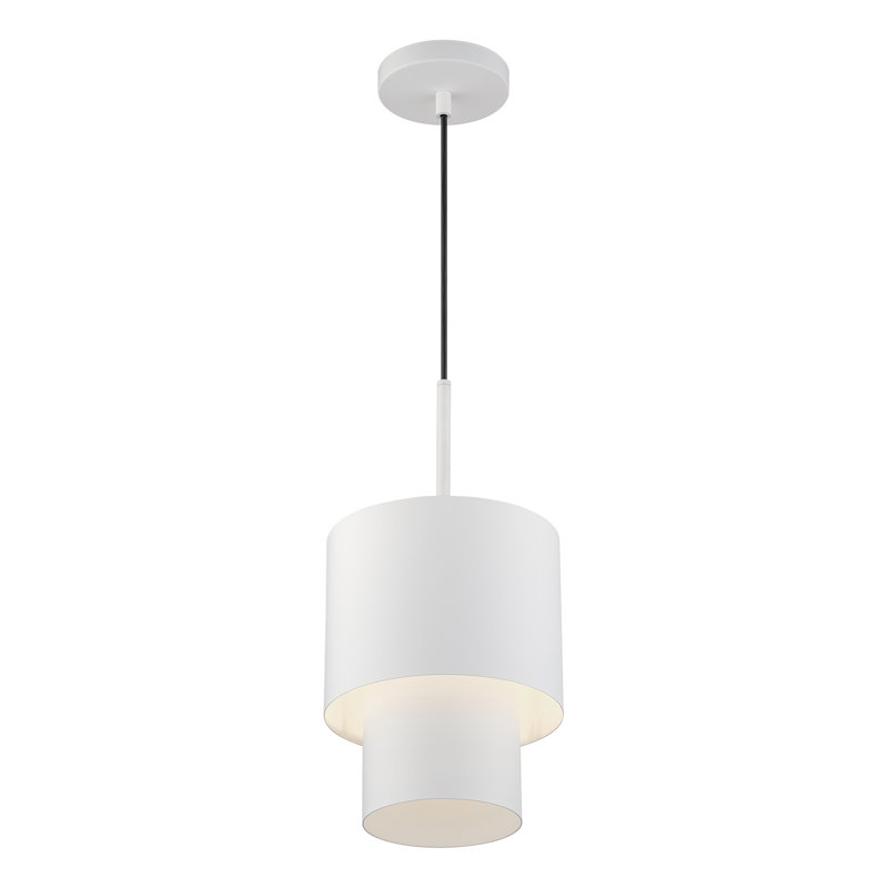 Mini-luminaire suspendu blanc 1 lumière Zolana, Blanc, Blanc