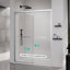 Portes de douche et de baignoire à fermeture douce modernes et modernes, finition en nickel brossé en acier inoxydable