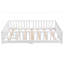 Structure de lit plateforme en bois massif avec clôture-10436038