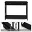 Console avec tiroir et tablettes de rangement, canapé de vestibule de vestibule pour le salon, couloir, noir-217641514
