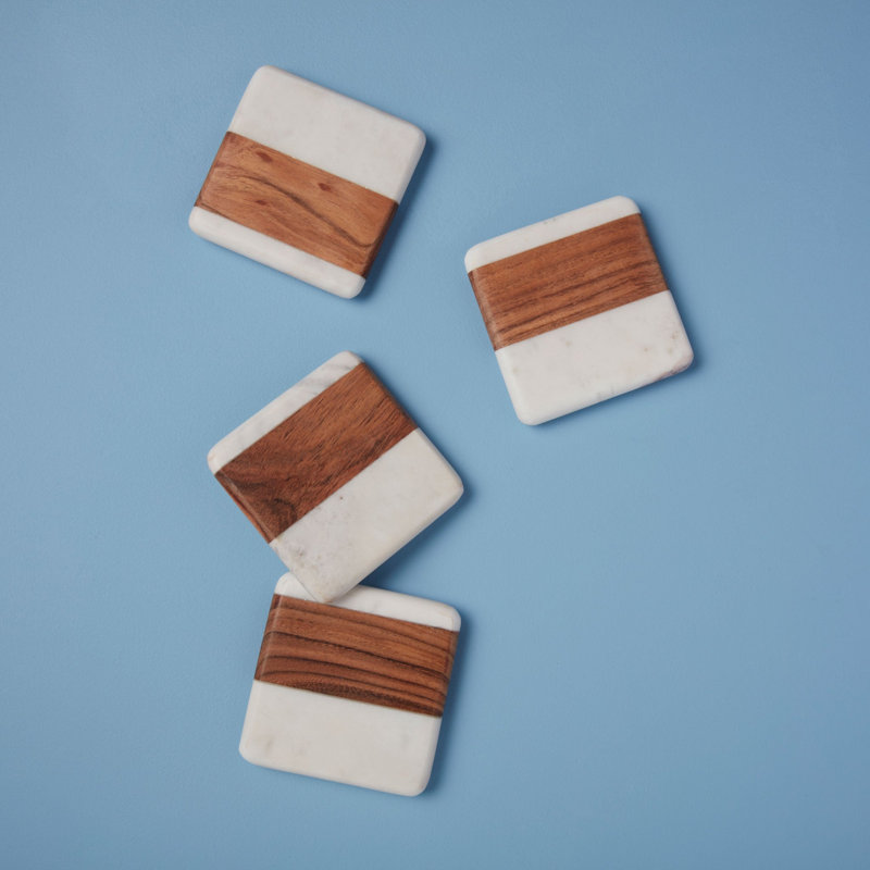 Sous-verres carrés Pavie, ensemble de 4