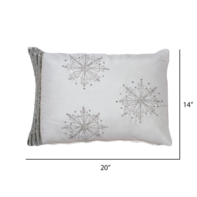 Banded Snowflake Throw Pillow