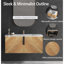 Meuble-lavabo mural 36 po avec panneau cannelé 3D et lavabo intégré en céramique