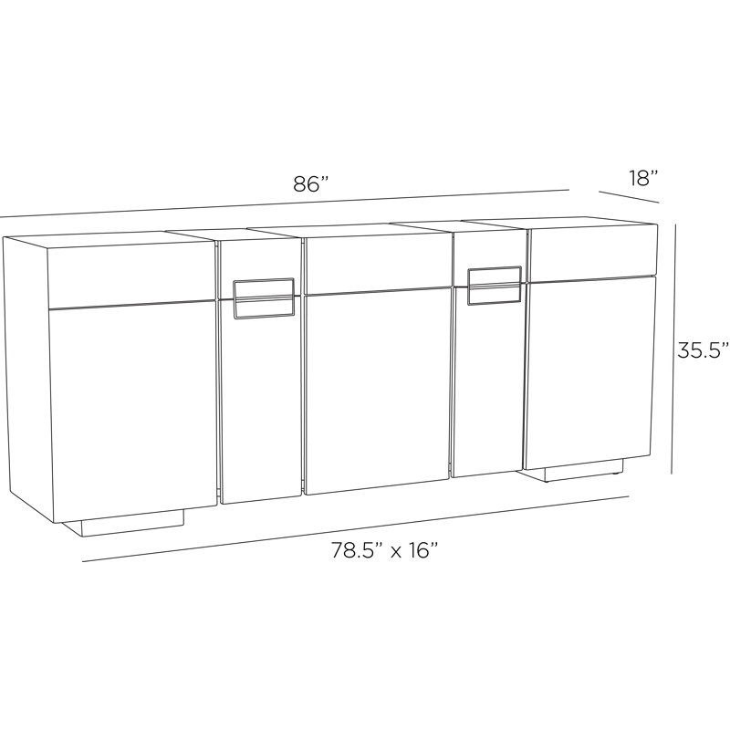 Lafayette 86'' W Credenza